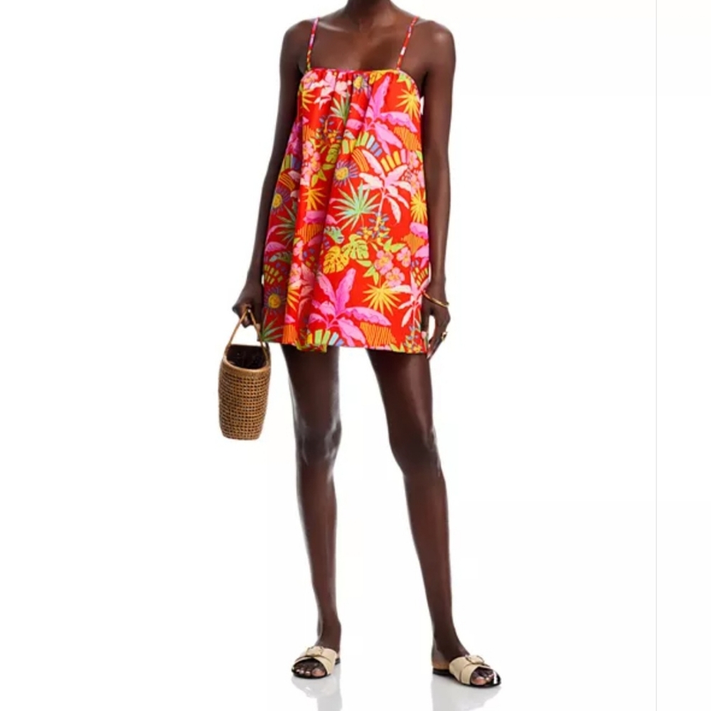 AQUA Wild Floral Poplin Shift Dress
